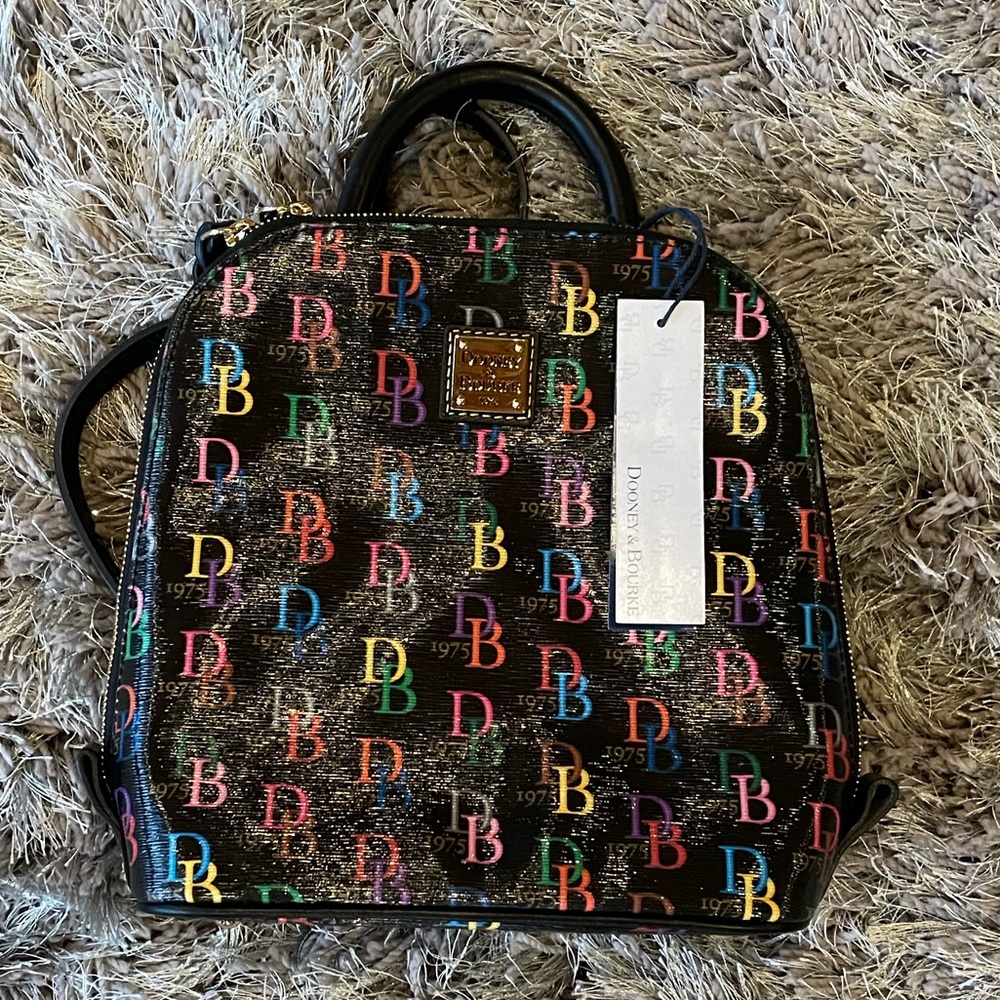 NWT Authentic Dooney & Burke DB75 Small Zip Pod Backpack 🌈